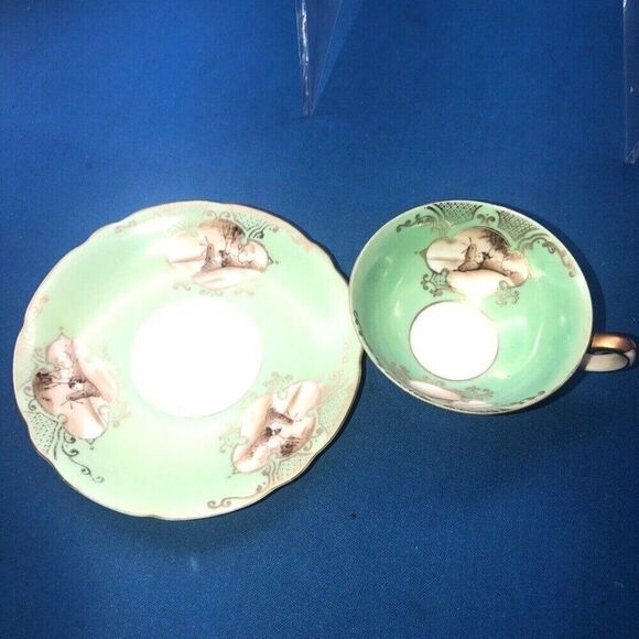 Demitasse Ucagco China vintage"Made in Occupied Japan" Tea Cup 1.5 2 pc - Picture 4 of 5